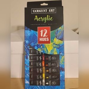 Sargent Art Acrylic Tube Paint, 12 Colors, Brand New